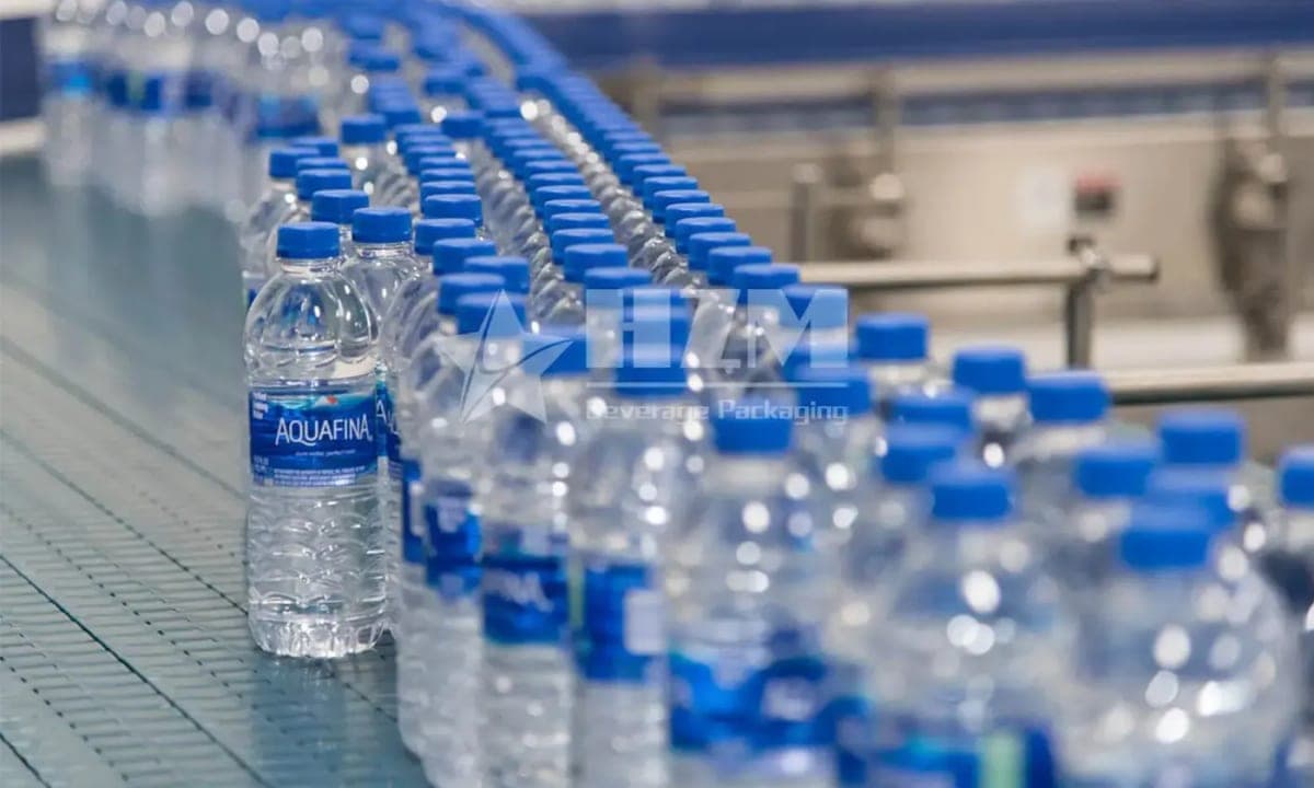 Automated bottle-filling line on a purified-water production floor